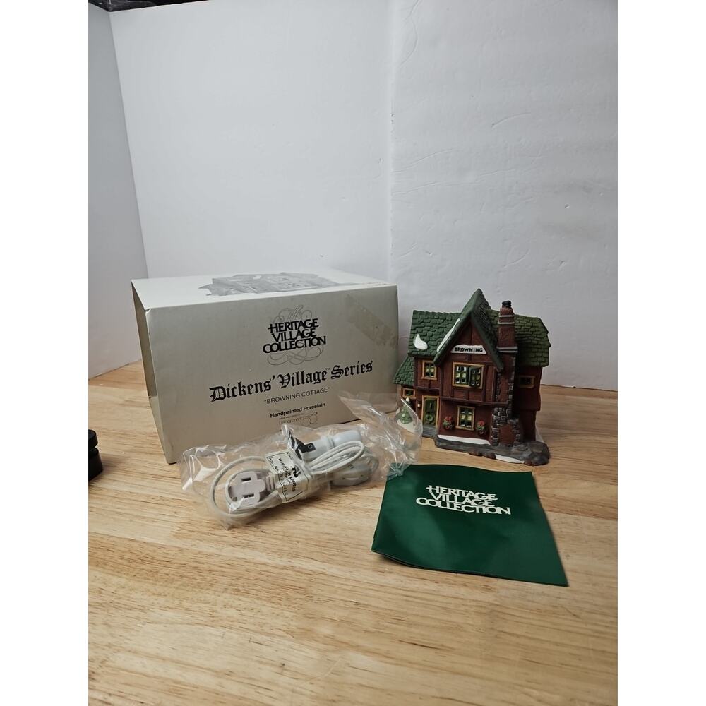 Dept 56 HVC Dickens Village Series "Browning Cottage" #5824-6 Box & Cord